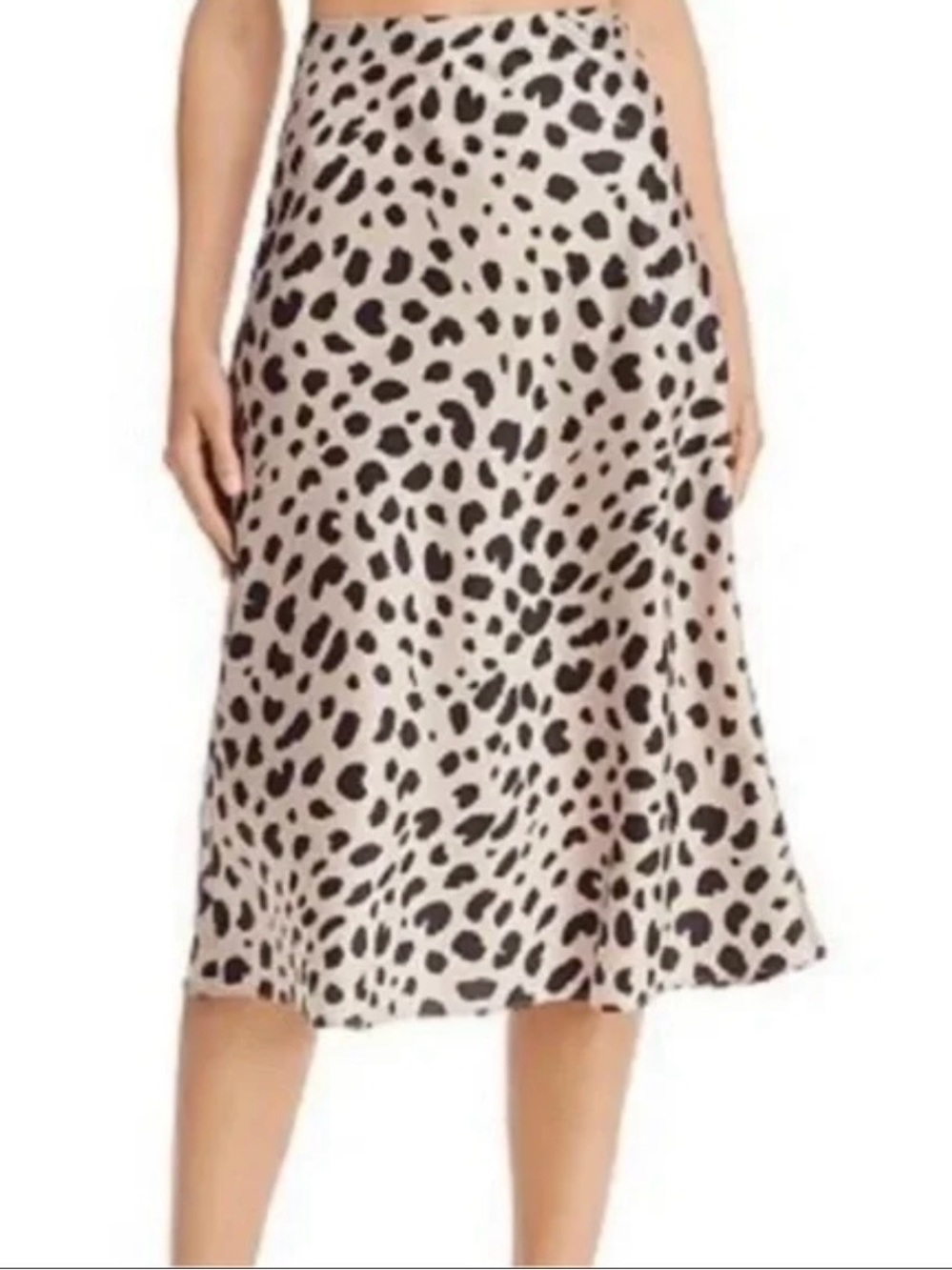 Silk Leopard Print Midi Skirt